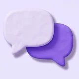 Electric clay speech bubbles icon for asking friends