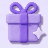 Electric clay GiftyWow gift box icon with sparkle