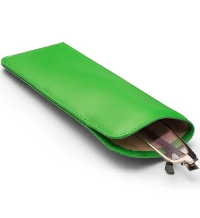 Emerald Leather Eyewear Sleeve with Hidden Embossing — Mother's Day gift for a grandmother, shoppable idea