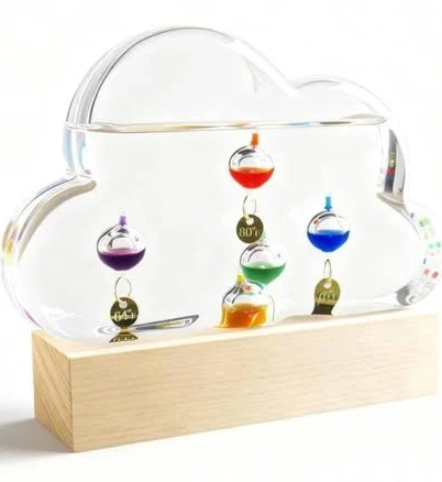 Galileo Thermometer with Polished Gold Accents — Mother's Day gift for a grandmother, shoppable idea