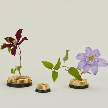 Solid Brass Ikebana Flower Frog & Ceramic Bowl Set — Mother's Day gift for a grandmother, shoppable idea