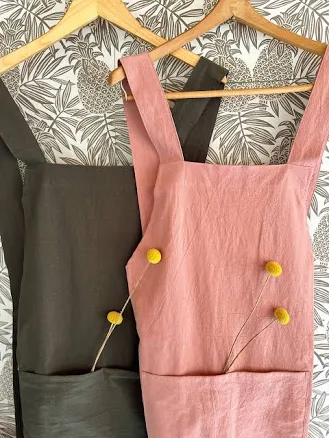 Personalized Linen Cross-back Apron — Mother's Day gift for your mother in law, shoppable idea