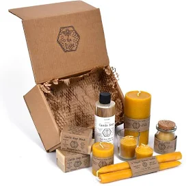 Pure Beeswax Pillar Set in Vintage Tins — Mother's Day gift for your wife from her husband — shoppable idea