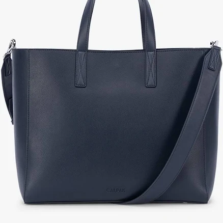Architectural Cobalt Leather Tech Tote — Mother's Day gift for your wife from her husband — shoppable idea