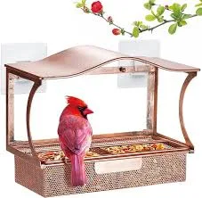 Solid Brass Modernist Window Bird Feeder — Mother's Day gift for your wife from her husband — shoppable idea