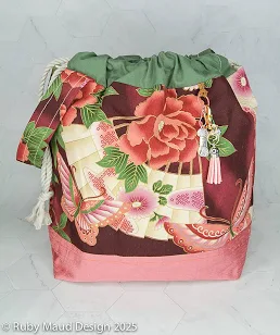 Wool Knitting Project Bag with Leather Handles and Compartments — Mother's Day gift for your wife from her husband — shoppable idea