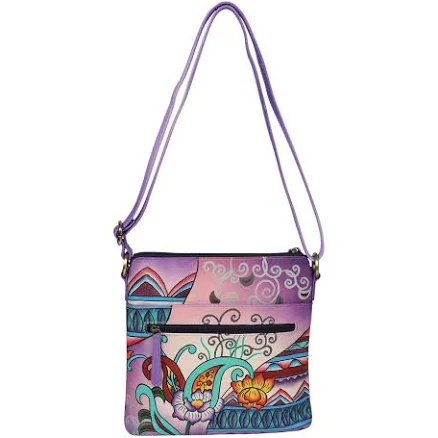 Artisanal Hand-Painted Geometric Leather Crossbody — Mother's Day gift for your wife from her husband — shoppable idea