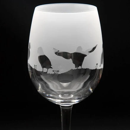 Bird-Etched Crystal Wine Glass — Mother's Day gift for your wife from her husband — shoppable idea