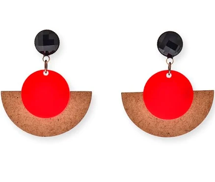 Crimson Resin Geometric Statement Hoops — Mother's Day gift for your wife from her husband — shoppable idea