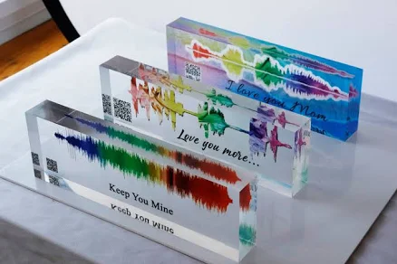 Custom Soundwave Acrylic Block — Mother's Day gift for your wife from her husband — shoppable idea