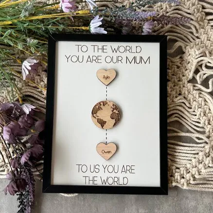 Custom Wood-Engraved Keepsake Frame — Mother's Day gift for your wife from her husband — shoppable idea
