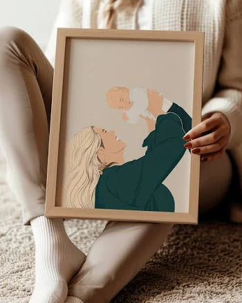 Hand-painted Pop Art Portrait — Mother's Day gift for your wife from her husband — shoppable idea