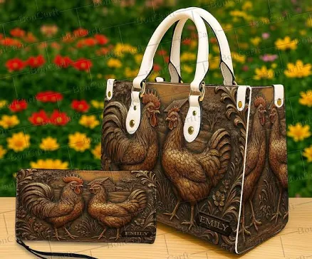 Handcrafted Chicken Leather Purse — Mother's Day gift for your wife from her husband — shoppable idea