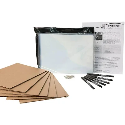 Linen cyanotype sun-print kit with glass exposure frame — Mother's Day gift for your wife from her husband — shoppable idea