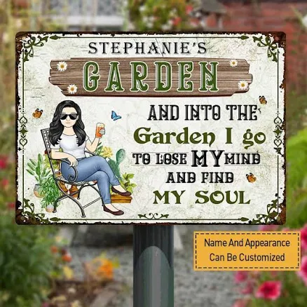 Personalized Garden Sign with Subversive Humor — Mother's Day gift for your wife from her husband — shoppable idea