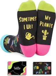 Ridiculous Gardening Socks with Witty Vegetable Puns — Mother's Day gift for your wife from her husband — shoppable idea
