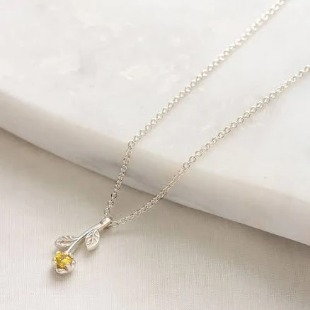 Sterling Silver Birth Flower Pendant — Mother's Day gift for your wife from her husband — shoppable idea